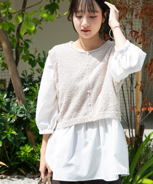 セール】ニットドッキングチュニック（チュニック）｜ITEMS