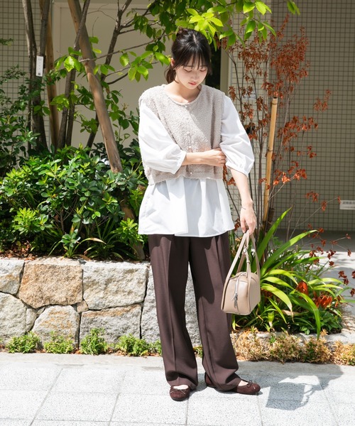 ITEMS URBANRESEARCH(アイテムズ アーバンリサーチ)の「ニットドッキングチュニック(チュニック・レディース・グレー系その他/ブラック・FREE)」の7枚目の写真