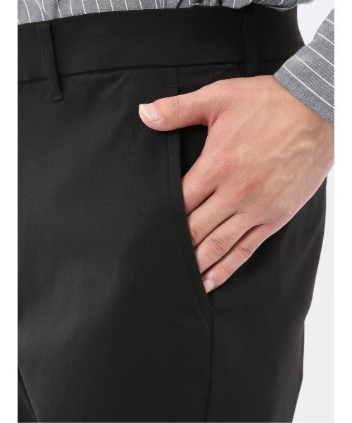 m.f.editorial(エムエフエディトリアル)の「パンツ メンズ ストレッチ 抗菌防臭 スリム トラウザー テーパード ツイル クロスストレッチ(チノパンツ・メンズ・ブラック/ネイビー・X-LARGE/MEDIUM/LARGE/S)」の8枚目の写真