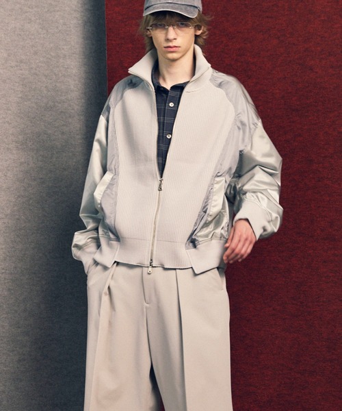 MAISON SPECIAL（メゾンスペシャル）の「《UNISEX》Knit Combination Prime-Over Drivers Knit Blouson/ニットコンビプライムオーバードライバーズニットブルゾン【MAISON SPECIAL/メゾンスペシャル】（ニット/セーター・メンズ・シルバー/ブラック/バーガンディー・0/1/2）」の22枚目の写真