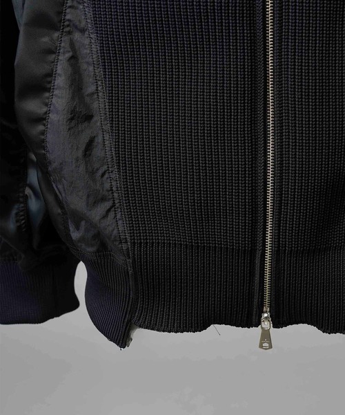 MAISON SPECIAL（メゾンスペシャル）の「《UNISEX》Knit Combination Prime-Over Drivers Knit Blouson/ニットコンビプライムオーバードライバーズニットブルゾン【MAISON SPECIAL/メゾンスペシャル】（ニット/セーター・メンズ・シルバー/ブラック/バーガンディー・0/1/2）」の9枚目の写真
