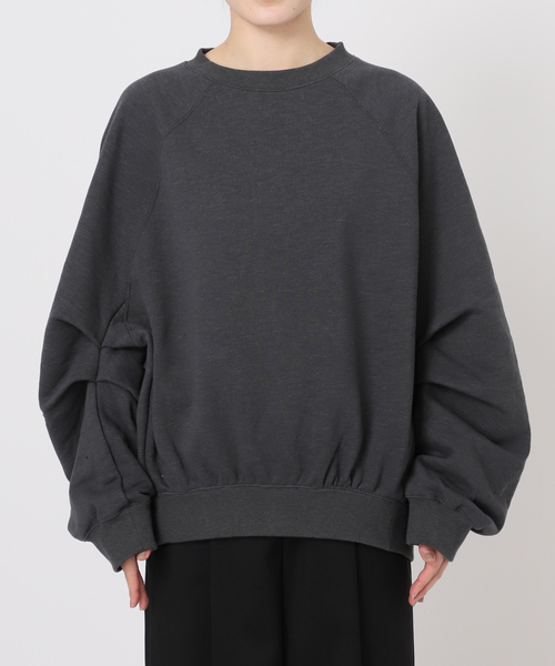 トップス COG THE BIGSMOKE/LEILA WIDE CUFF SWEAT Cog The Big Smoke Leila Wide Cuff Sweatshirt in Grey