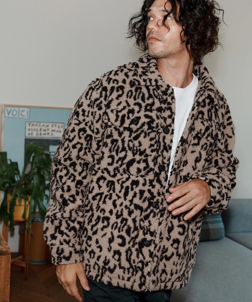 No Rain No Rainbow(ノーレインノーレインボー)の「mj11038-leopard boa CPO jacket ジャケット(NR25W-02)(ミリタリージャケット・メンズ・レオパード/アニマル・S/M/L/XL)」の3枚目の写真