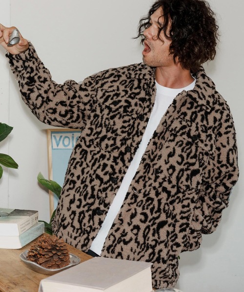 No Rain No Rainbow(ノーレインノーレインボー)の「mj11038-leopard boa CPO jacket ジャケット(NR25W-02)(ミリタリージャケット・メンズ・レオパード/アニマル・S/M/L/XL)」の5枚目の写真