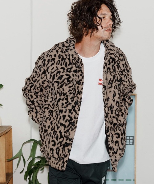No Rain No Rainbow(ノーレインノーレインボー)の「mj11038-leopard boa CPO jacket ジャケット(NR25W-02)(ミリタリージャケット・メンズ・レオパード/アニマル・S/M/L/XL)」の6枚目の写真