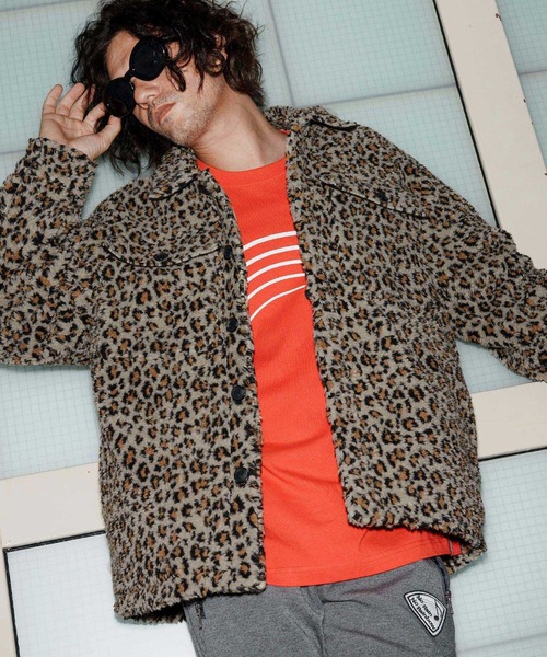 No Rain No Rainbow(ノーレインノーレインボー)の「mj11038-leopard boa CPO jacket ジャケット(NR25W-02)(ミリタリージャケット・メンズ・レオパード/アニマル・S/M/L/XL)」の10枚目の写真