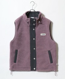 CONVERSE（コンバース）の「CONVERSE white（コンバース ホワイト）ボアフリース スタンドネックジャケットベスト レディース（ブルゾン・メンズ）」