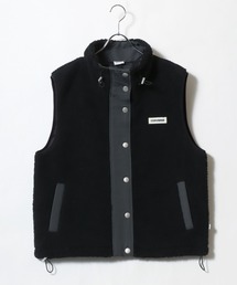 アンティーク ベスト ベロア 大きいサイズ][15号 19号 ]レトロフラワー刺繍ボアベスト(裏地