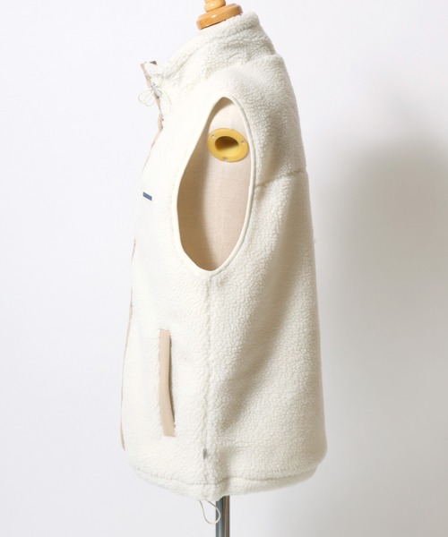 CONVERSE（コンバース）の「CONVERSE white（コンバース ホワイト）ボアフリース スタンドネックジャケットベスト レディース（ブルゾン・レディース・ピンク/ブラック/モカ/アイボリー・M/L）」の18枚目の写真