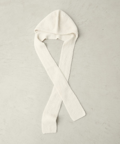 Aunt Marie's（アントマリーズ）の「フード付きニットマフラー（マフラー・レディース・アイボリー/ブルー/チャコールグレー・FREE）」の12枚目の写真