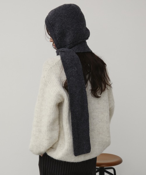 Aunt Marie's（アントマリーズ）の「フード付きニットマフラー（マフラー・レディース・アイボリー/ブルー/チャコールグレー・FREE）」の17枚目の写真