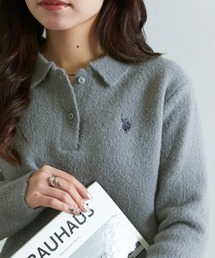 U.S. POLO ASSN.（ユーエスポロアッスン）の「【U.S. POLO ASSN.】Classical クラシカルふわふわシャギーニットポロセーター　ワンポイントロゴ刺繍（ニット/セーター）」