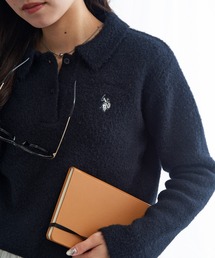 【U.S. POLO ASSN.】Classical クラシカルふわふわシャギーニットポロセーター ワンポイントロゴ刺繍