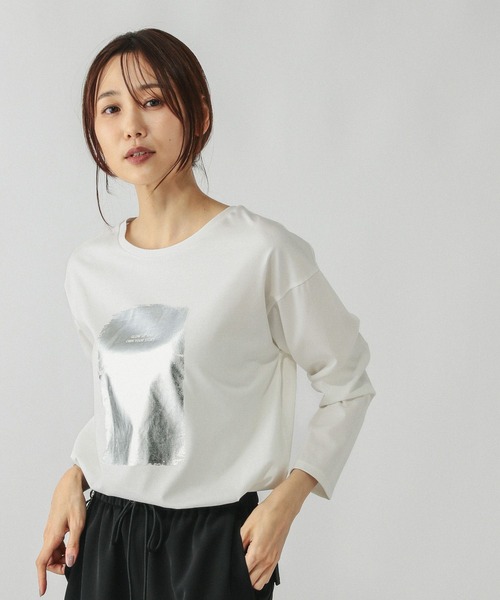 GLOBAL WORK(グローバルワーク)の「リッチクリーンプリントロンT/580930(Tシャツ/カットソー・レディース・ホワイト系7/ホワイト系8/ホワイト系5/ホワイト系6・SMALL/MEDIUM/LARGE)」の4枚目の写真