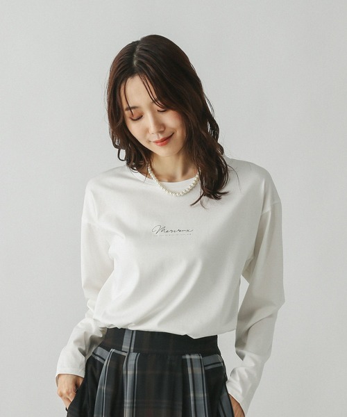 GLOBAL WORK(グローバルワーク)の「リッチクリーンプリントロンT/580930(Tシャツ/カットソー・レディース・ホワイト系7/ホワイト系8/ホワイト系5/ホワイト系6・SMALL/MEDIUM/LARGE)」の7枚目の写真