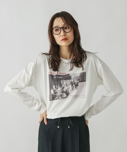 GLOBAL WORK(グローバルワーク)の「リッチクリーンプリントロンT/580930(Tシャツ/カットソー・レディース・ホワイト系7/ホワイト系8/ホワイト系5/ホワイト系6・SMALL/MEDIUM/LARGE)」の16枚目の写真