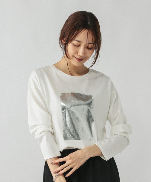 GLOBAL WORK(グローバルワーク)の「リッチクリーンプリントロンT/580930(Tシャツ/カットソー・レディース・ホワイト系7/ホワイト系8/ホワイト系5/ホワイト系6・SMALL/MEDIUM/LARGE)」の20枚目の写真