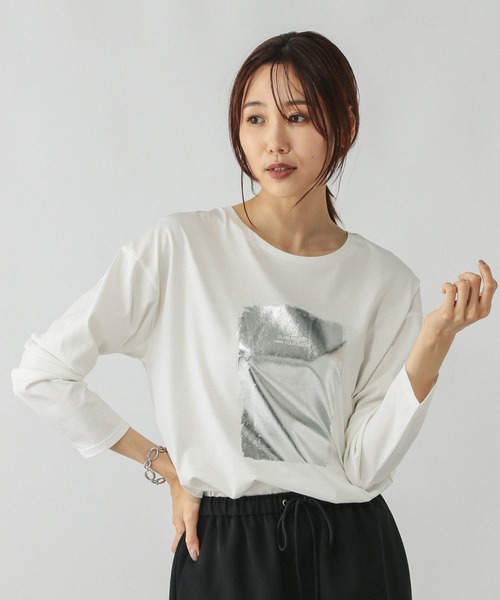 GLOBAL WORK(グローバルワーク)の「リッチクリーンプリントロンT/580930(Tシャツ/カットソー・レディース・ホワイト系7/ホワイト系8/ホワイト系5/ホワイト系6・SMALL/MEDIUM/LARGE)」の21枚目の写真