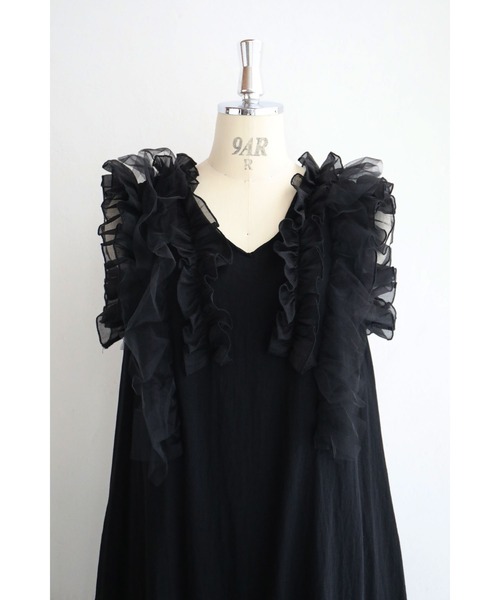 cawaii(カワイイ)の「(黒)デコレーションチュールのバックリボンミディアムワンピース(ワンピース・レディース・ブラック・FREE)」の19枚目の写真