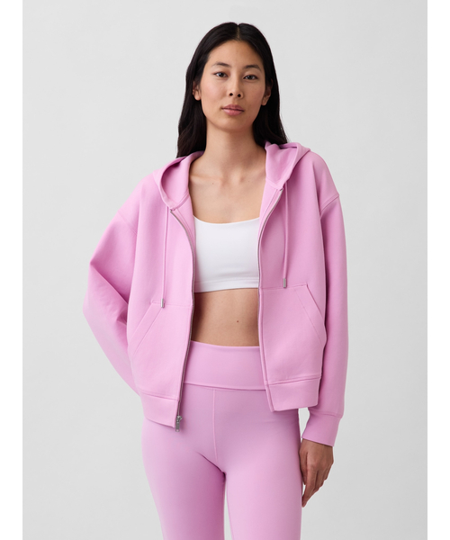 GAP フード付きジップアップパーカー ピンク　swag セール】GapFit オーバーサイズ ジップアップパーカー（パーカー