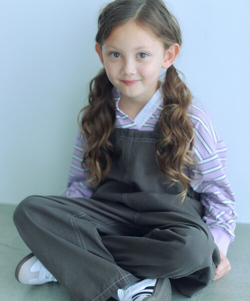 green label relaxing（グリーンレーベルリラクシング）の「ラガーシャツ（ボーダー） / キッズ  120cm-160cm（ポロシャツ・キッズ・ライラック・120cm/140cm/150cm/130cm/160cm）」の2枚目の写真