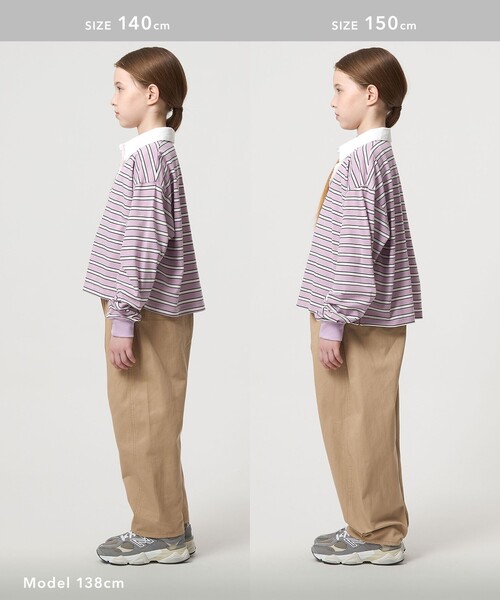 green label relaxing（グリーンレーベルリラクシング）の「ラガーシャツ（ボーダー） / キッズ  120cm-160cm（ポロシャツ・キッズ・ライラック・120cm/140cm/150cm/130cm/160cm）」の8枚目の写真