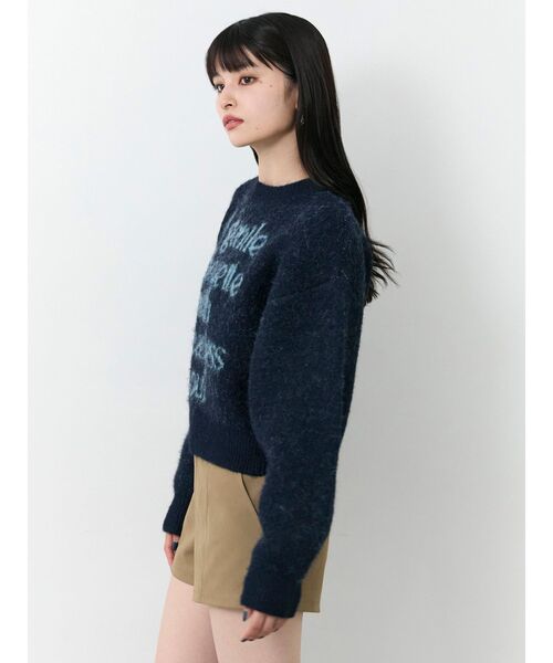 MURUA（ムルーア）の「フレーズカラーロゴニット（ニット/セーター・レディース・アイボリー/ブラック/ピンク/ネイビー・FREE）」の18枚目の写真