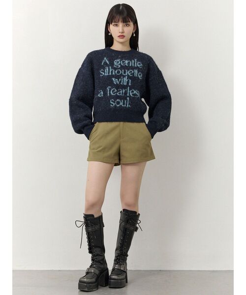 MURUA（ムルーア）の「フレーズカラーロゴニット（ニット/セーター・レディース・アイボリー/ブラック/ピンク/ネイビー・FREE）」の19枚目の写真