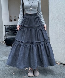 ティアードロングスカート