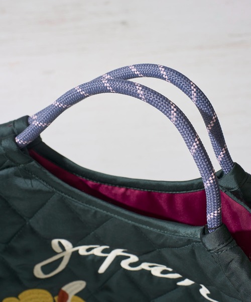 HOUSTON(ヒューストン)の「【HOUSTON / ヒューストン】SATIN MARKET BAG / キルティング マーケットバッグ(トートバッグ・レディース・グリーン/イエロー/ピンク・FREE)」の12枚目の写真