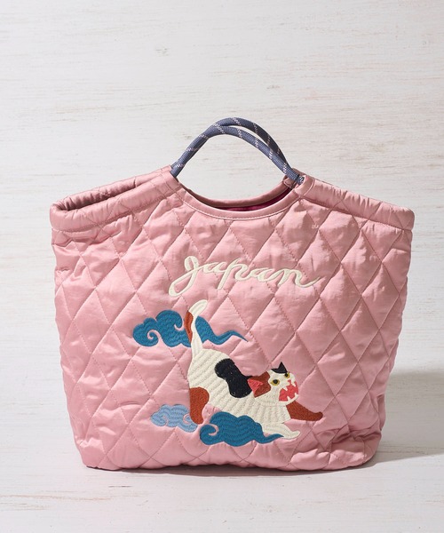 HOUSTON(ヒューストン)の「【HOUSTON / ヒューストン】SATIN MARKET BAG / キルティング マーケットバッグ(トートバッグ・レディース・グリーン/イエロー/ピンク・FREE)」の8枚目の写真