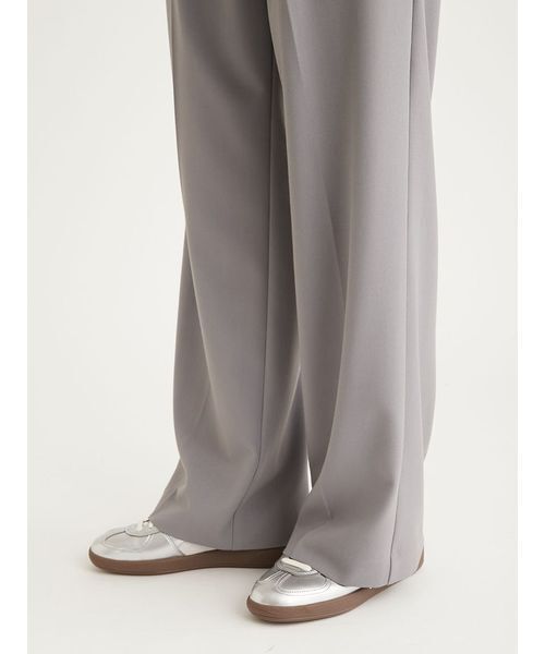 emmi（エミ）の「emmi ジャガードゴムタックパンツ（スラックス・レディース・グレー/アイボリー/ブラック・0/1）」の7枚目の写真