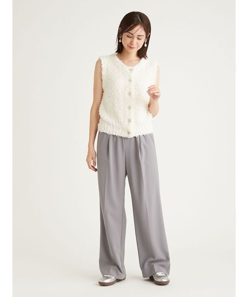 emmi（エミ）の「emmi ジャガードゴムタックパンツ（スラックス・レディース・グレー/アイボリー/ブラック・0/1）」の9枚目の写真