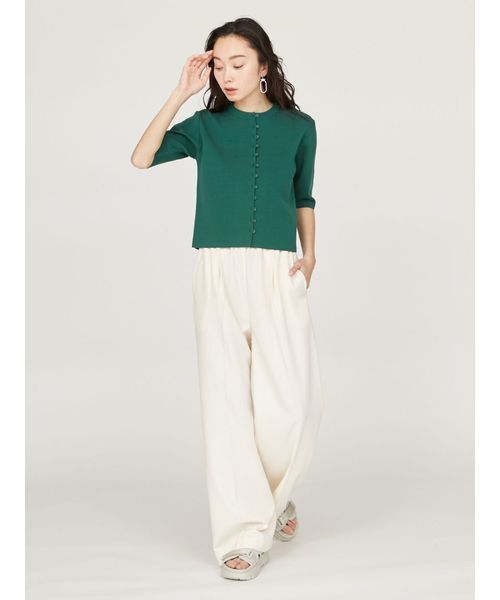 emmi（エミ）の「emmi ジャガードゴムタックパンツ（スラックス・レディース・グレー/アイボリー/ブラック・0/1）」の18枚目の写真