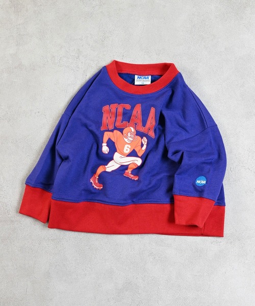 NCAA（エヌシーエーエー）の「【NCAA】カレッジプリントクルーネックスウェット（スウェット・キッズ・ブラック/ブルー/キナリ・100/110/120/130/140）」の3枚目の写真