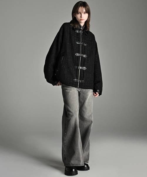 ADRER（アドラー）の「Many buckle belt tweed blouson/メニーバックルベルトツイードブルゾン（ブルゾン・メンズ・ブラック/ブラック系1・S/XS/L/M）」の18枚目の写真