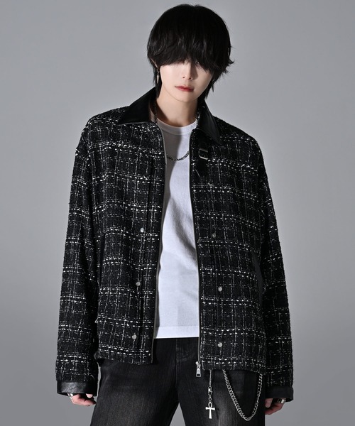 ADRER（アドラー）の「Many buckle belt tweed blouson/メニーバックルベルトツイードブルゾン（ブルゾン・メンズ・ブラック/ブラック系1・S/XS/L/M）」の7枚目の写真