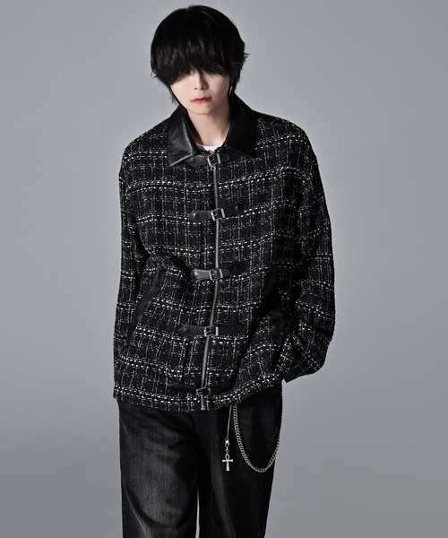 ADRER（アドラー）の「Many buckle belt tweed blouson/メニーバックルベルトツイードブルゾン（ブルゾン・メンズ・ブラック/ブラック系1・S/XS/L/M）」の10枚目の写真