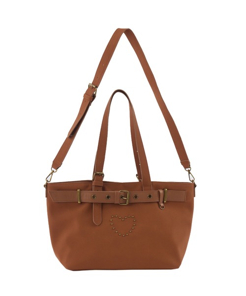 idem（イデム）の「heart × belt suede shoulder bag / ハートベルトスエードショルダーバッグ（トートバッグ・レディース・ブラック/ブラウン・FREE）」の3枚目の写真