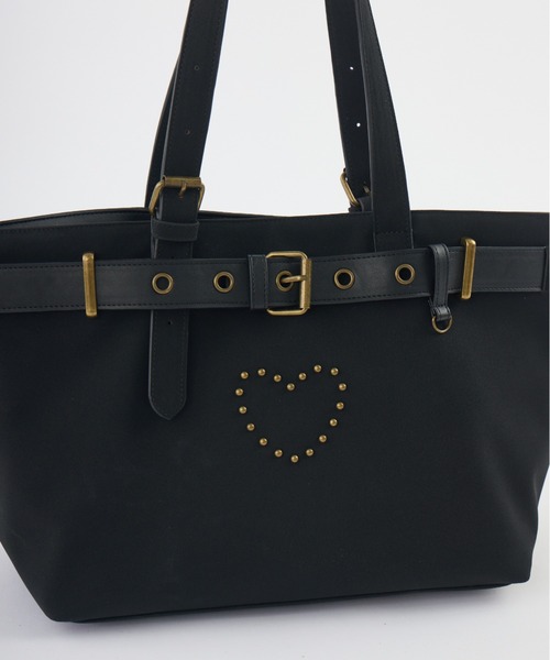 idem（イデム）の「heart × belt suede shoulder bag / ハートベルトスエードショルダーバッグ（トートバッグ・レディース・ブラック/ブラウン・FREE）」の8枚目の写真