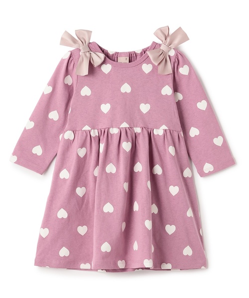 petit main(プティマイン)の「【GOODPRICE】柄リボンカットワンピース(ワンピース・キッズ・オフホワイト/ブラック/ピンク/ライトブルー・100cm/90cm/130cm/80cm/120cm/110cm)」の1枚目の写真