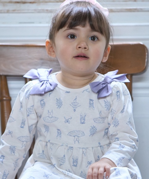 petit main(プティマイン)の「【GOODPRICE】柄リボンカットワンピース(ワンピース・キッズ・オフホワイト/ブラック/ピンク/ライトブルー・100cm/90cm/130cm/80cm/120cm/110cm)」の16枚目の写真