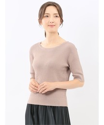 m.f.editorial（エムエフエディトリアル）の「【2WAY ストレッチ ハンドウォッシャブル】m.f.エディトリアル レディース 前後2WAY 半袖ニットプルオーバー（ニット/セーター）」