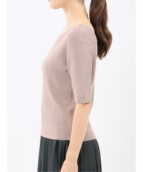 m.f.editorial（エムエフエディトリアル）の「【2WAY ストレッチ ハンドウォッシャブル】m.f.エディトリアル レディース 前後2WAY 半袖ニットプルオーバー（ニット/セーター・レディース・ブルー/ベージュ/ネイビー/パープル・MEDIUM/LARGE）」の20枚目の写真