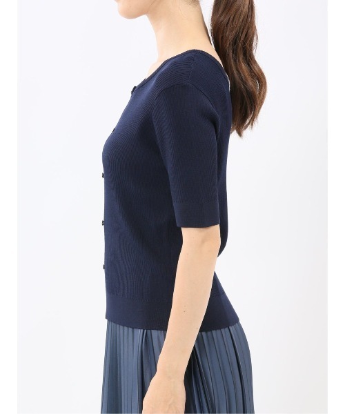 m.f.editorial（エムエフエディトリアル）の「【2WAY ストレッチ ハンドウォッシャブル】m.f.エディトリアル レディース 前後2WAY 半袖ニットプルオーバー（ニット/セーター・レディース・ブルー/ベージュ/ネイビー/パープル・MEDIUM/LARGE）」の17枚目の写真