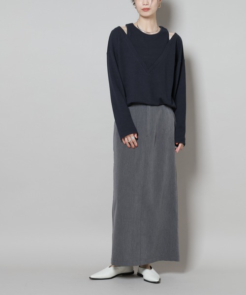 セール】スーツライクIラインロングスカート（スカート）｜NANO