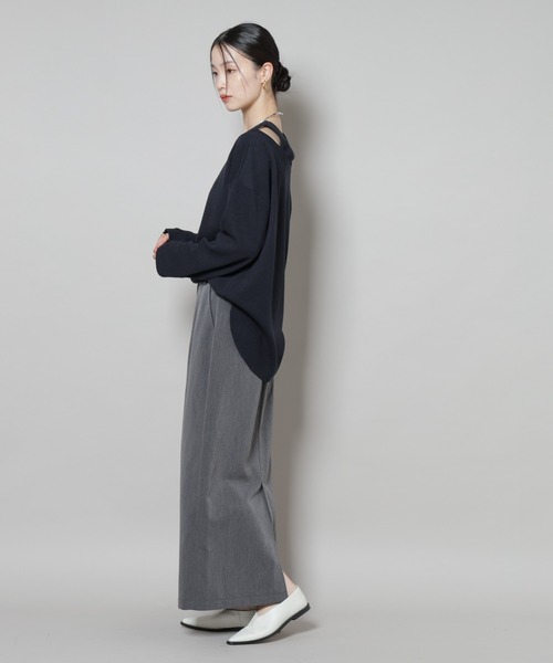 NANO universe（ナノユニバース）の「スーツライクIラインロングスカート（スカート・レディース・ブラック/チャコール/ネイビー・FREE）」の14枚目の写真