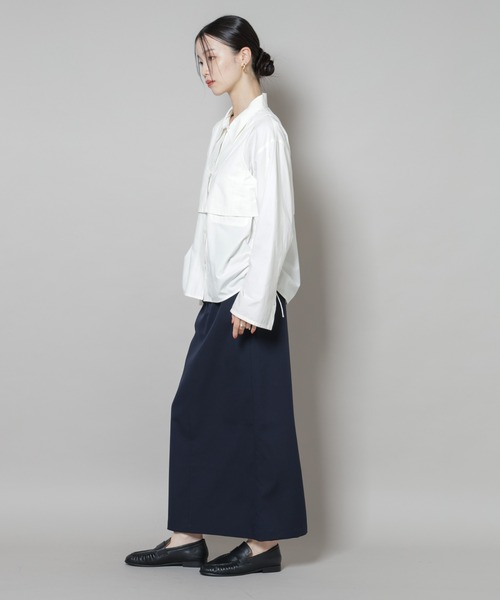 NANO universe（ナノユニバース）の「スーツライクIラインロングスカート（スカート・レディース・ブラック/チャコール/ネイビー・FREE）」の9枚目の写真