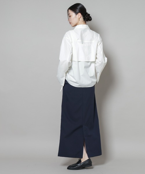 NANO universe（ナノユニバース）の「スーツライクIラインロングスカート（スカート・レディース・ブラック/チャコール/ネイビー・FREE）」の10枚目の写真