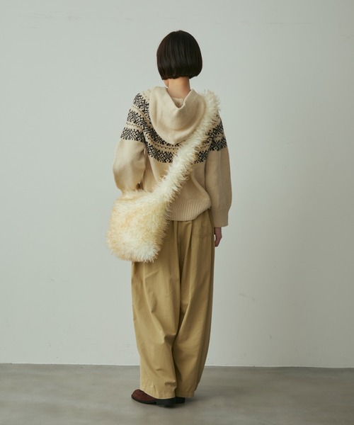 セール】nordic hood zip knit cardigan / ノルディックフードジップ